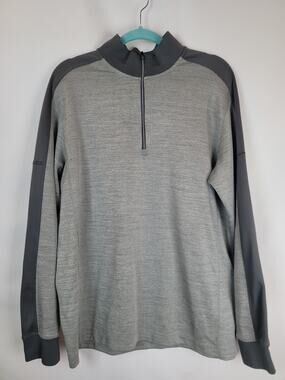 Nike Golf Pullover Mock Neck Dri-Fit 1/4 Zip Sweatshirt Heather Gray Mens Size L